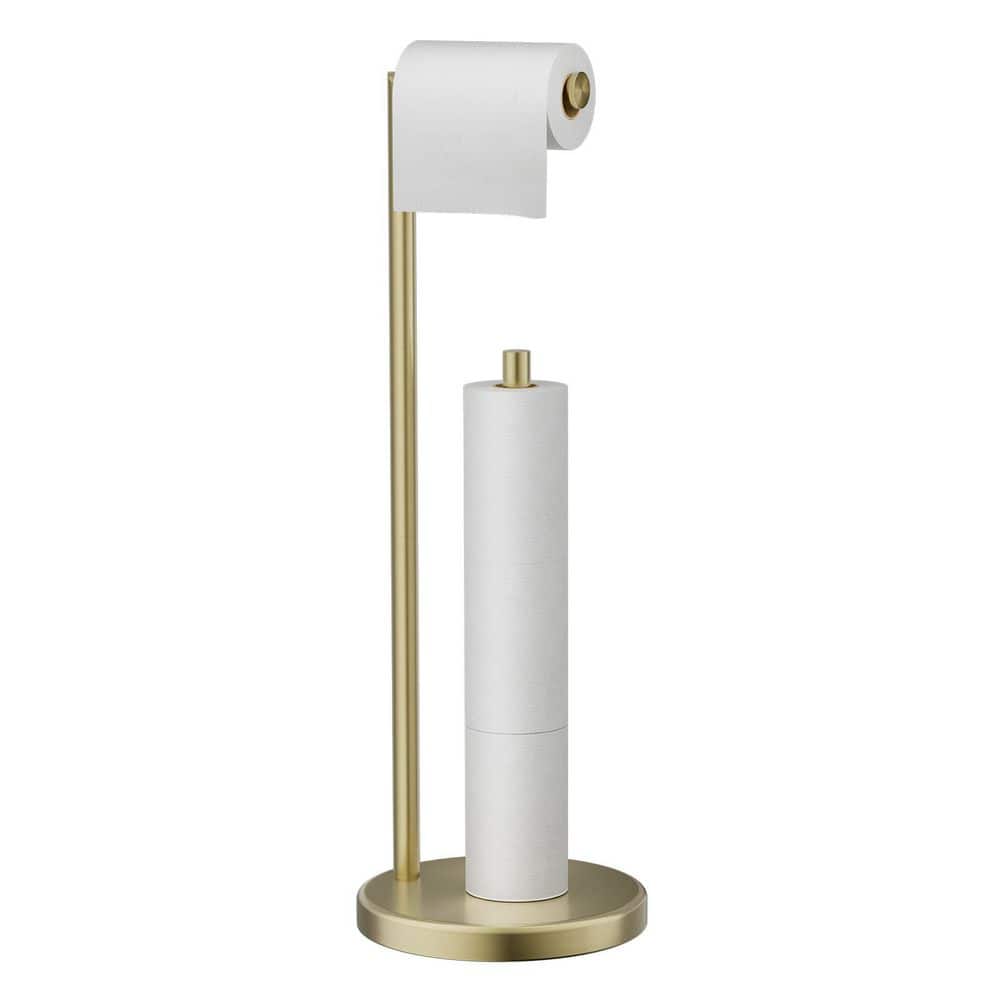 Bathroom Freestanding Toilet Paper Holder Stand with Reserver in Brushed Gold price history on PriceWatchPro