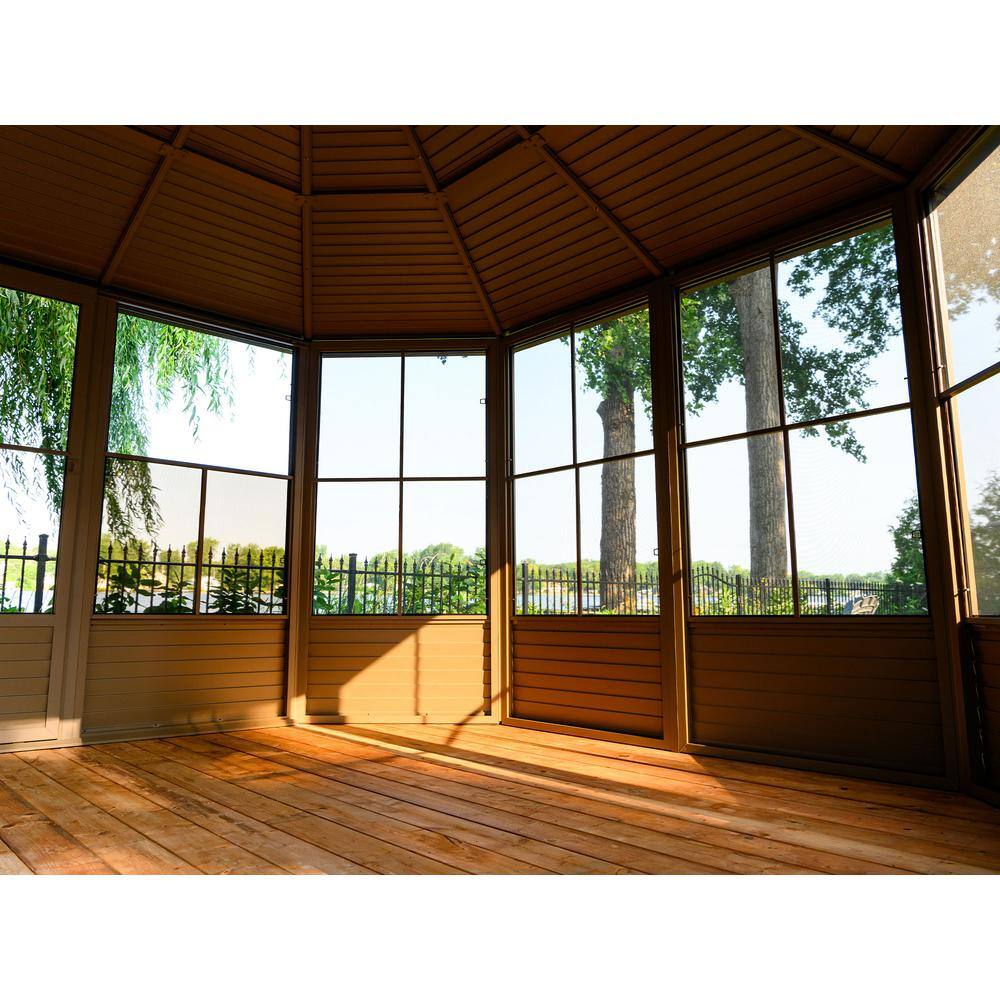 Sand 12 ft x 12 ft Aluminum and Steel Octagonal Solarium