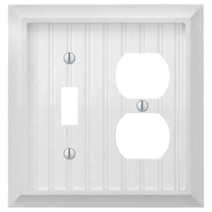 Cottage 2 Gang 1-Toggle and 1-Duplex Composite Wall Plate - White