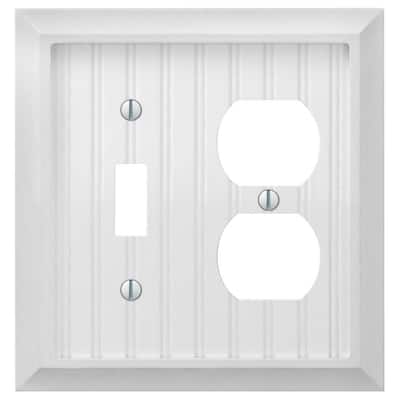 Cottage 2 Gang 1-Toggle and 1-Duplex Composite Wall Plate - White
