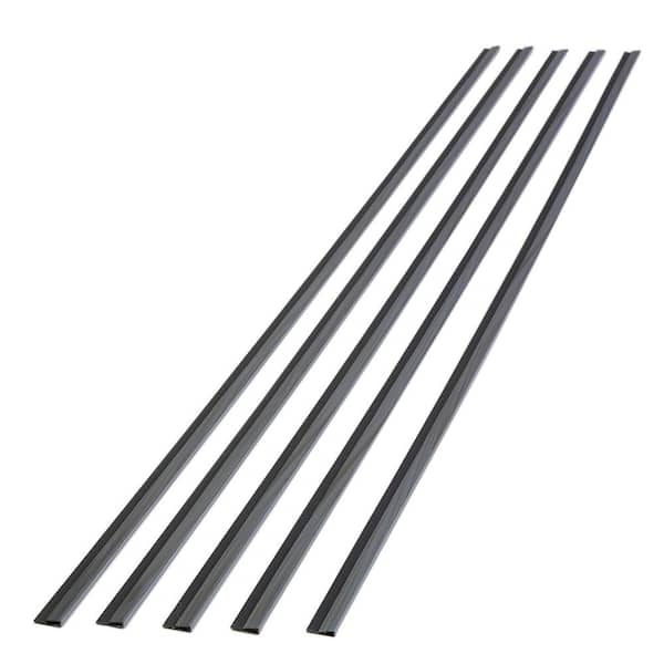 Brushed Steel 47 in. Vinyl Backsplash Accessory J-Trim (5-Pack)