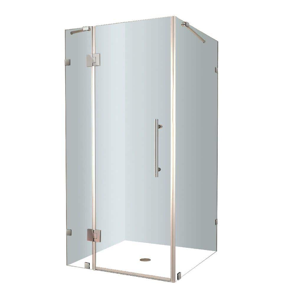 Avalux 34" x 34" Frameless Chrome Shower Enclosure