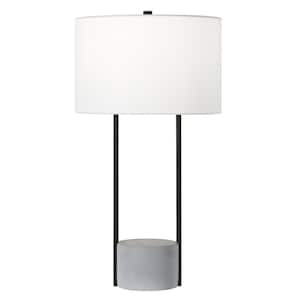 Uma 27.75 in. Blackened Bronze and Concrete Table Lamp