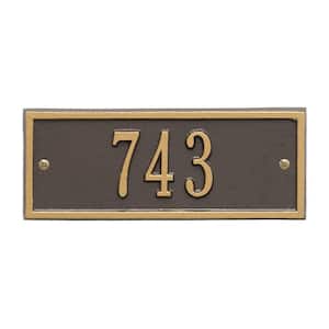 Hartford Rectangular Bronze/Gold Petite Wall 1-Line Address Plaque