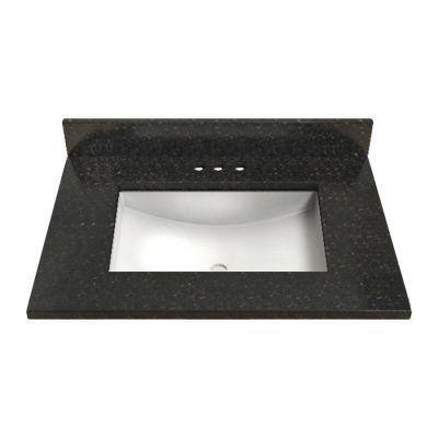 Solieque 31 in. Natural Quartz Single Bowl Vanity Top with 4 in. Faucet Spread in Molten Rock-DISCONTINUED