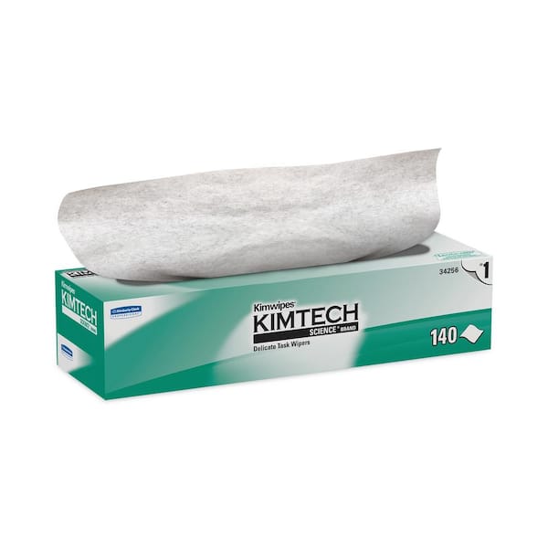 Kimtech Kimwipes Delicate Task Wipers, 1-Ply, 14-7/10 in. x 16-3/5 in., 140/Box, 15 Boxes/Carton
