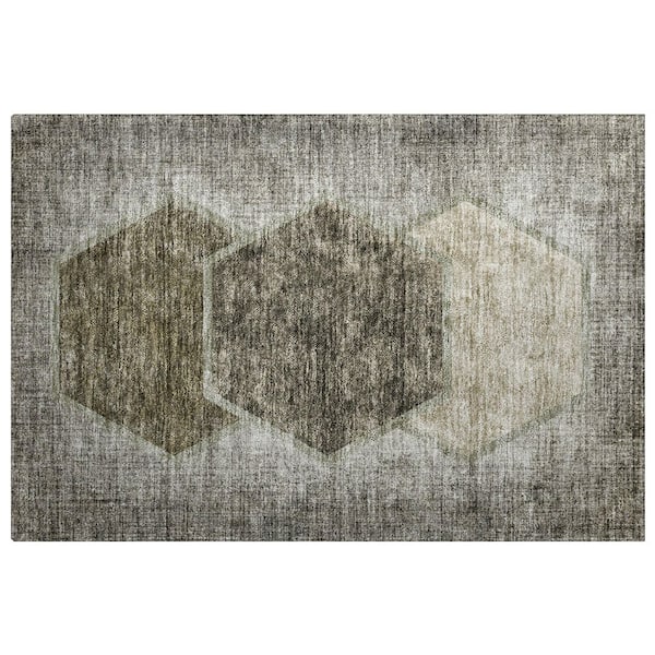 Dream Shag Premium Machine Washable Abstract ADS679 Taupe 2 ft. x 3 ft. Accent Rug