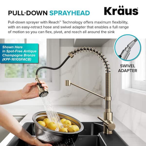 KRAUS Single Handle 18-Inch Faucet with Dual Function Pull-Down