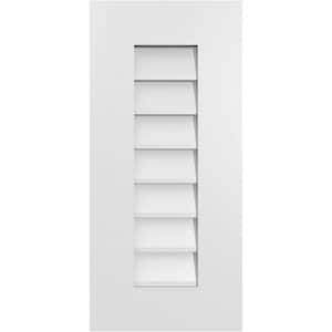 12 in. x 26 in. Rectangular White PVC Paintable Gable Louver Vent Non-Functional