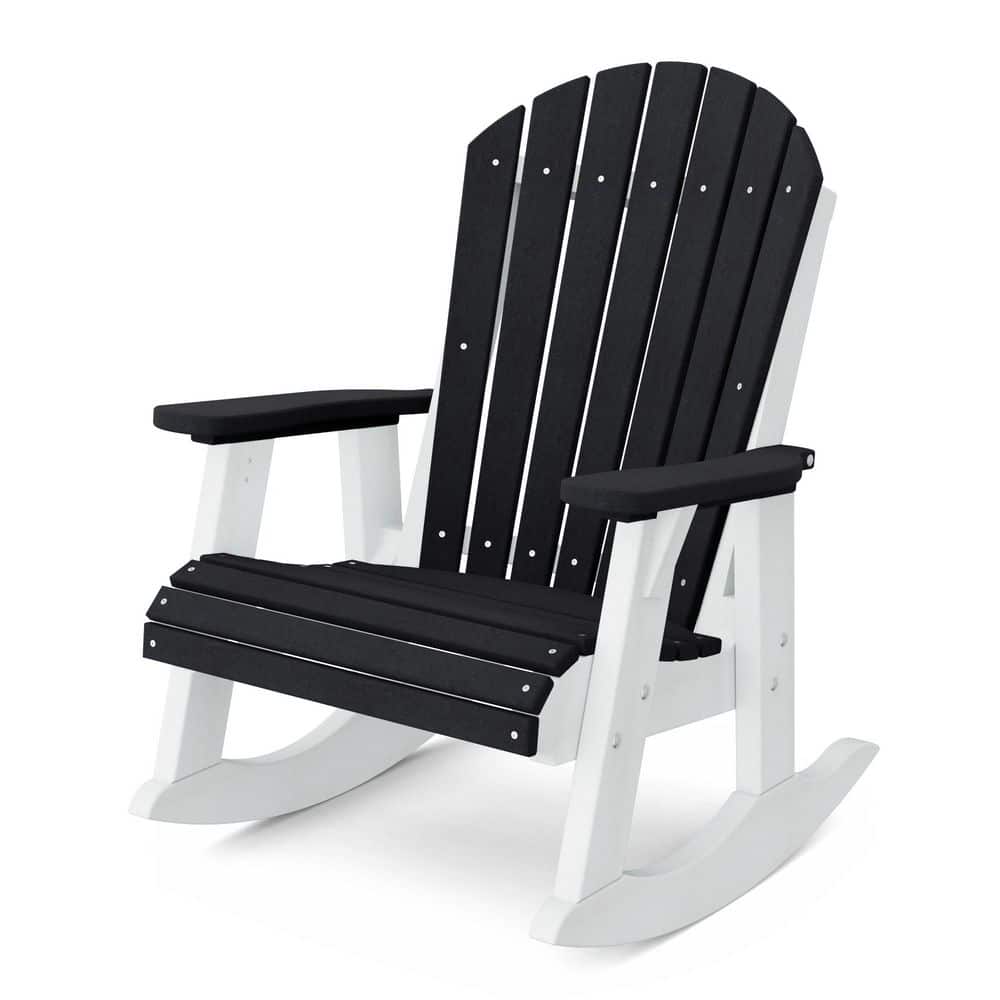 Heritage Black and White Plastic Adirondack Outdoor Rocking Chair price history on PriceWatchPro