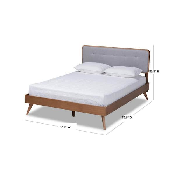 Baxton Studio Dilara Gray and Walnut Full Platform Bed 156