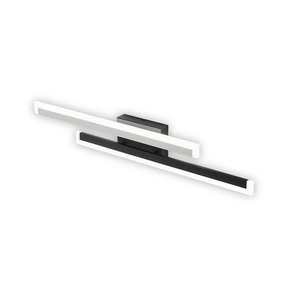 Staykiwi 31.5 in. Modern Black White LED Vanity Light Bar for Basement Hallway Bathroom Living Room