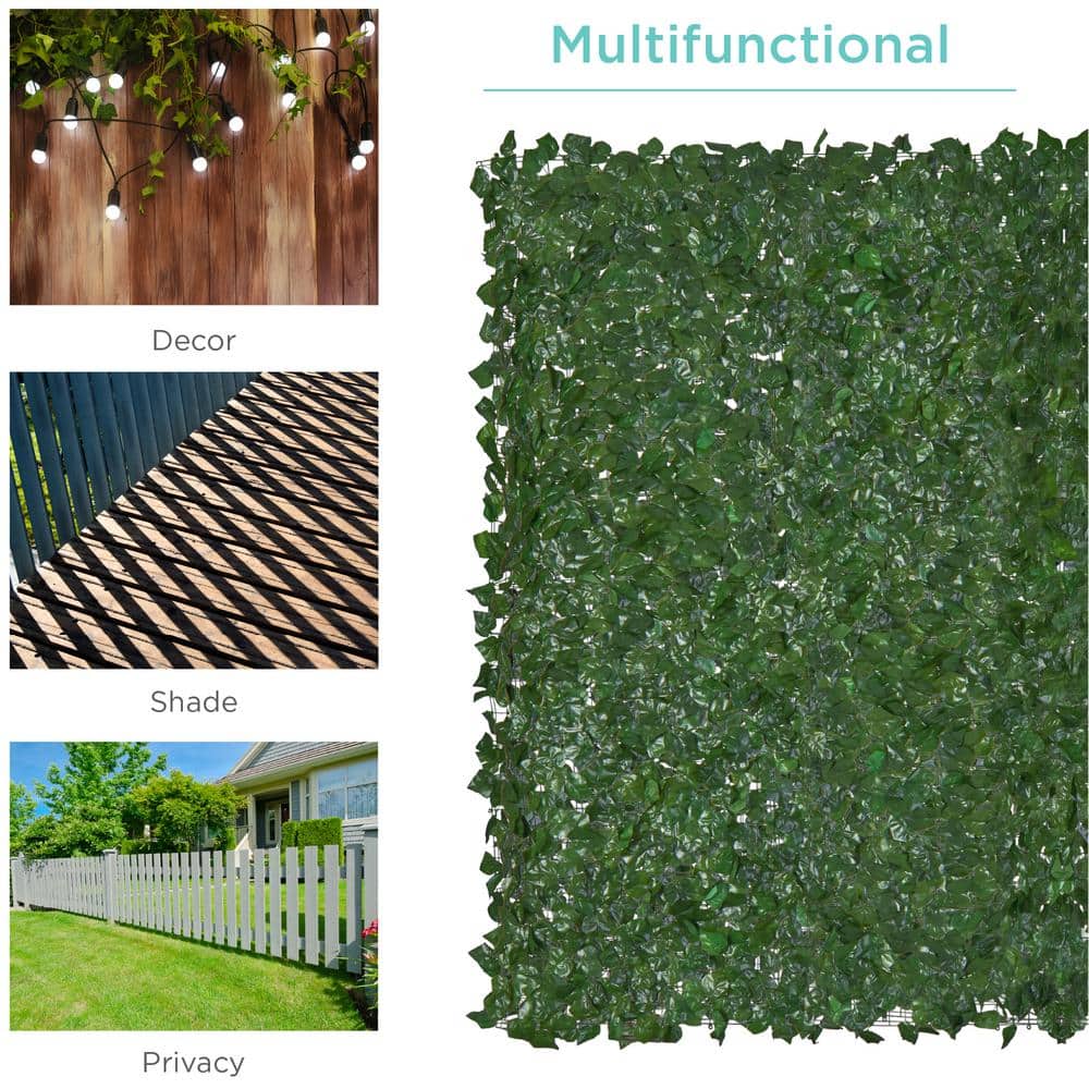 96" x 72" Green Faux Ivy Privacy Fence Screen