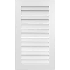 24 in. x 42 in. Vertical Surface Mount PVC Gable Vent: Functional with Standard Frame