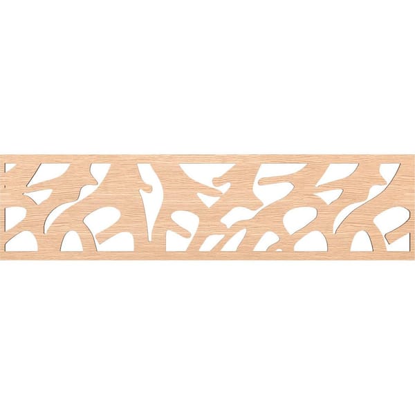 Ekena Millwork Manton Fretwork 0.25 in. D x 47 in. W x 12 in. L Red Oak Wood Panel Moulding