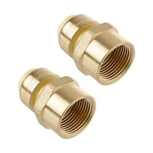 1/2 in. x 3/4 in. Brass Push-Fit Female Pipe Thread Fitting (2-Pack)