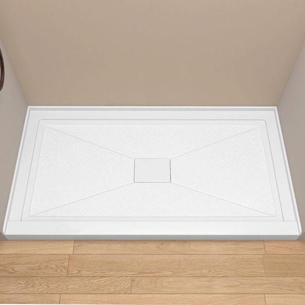 Zeafive Siba 60 in. L x 32 in. W Acrylic Alcove Shower Pan Base