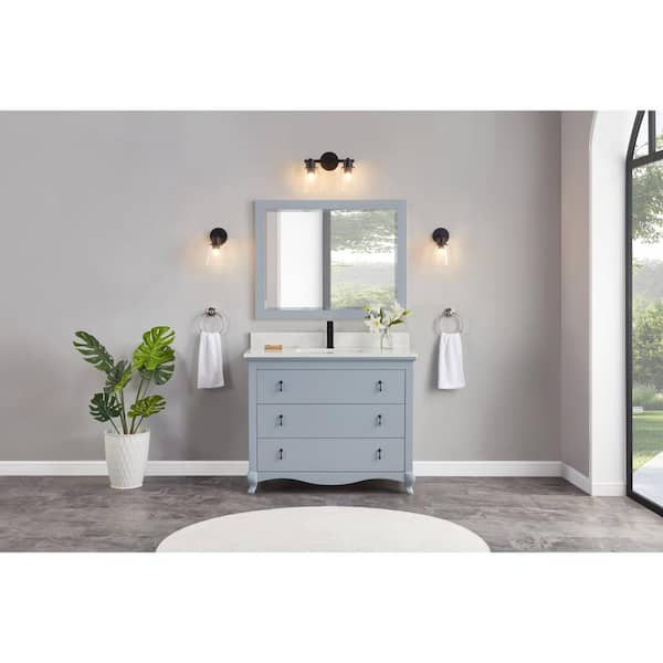 WS2512-42-CD 42 in. Single Sink Sink Vanity Cadet Bath Vanity with White 1 in. Artificial Stone Top