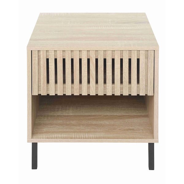 Miscool Anky 18.9 in. W x 15.75 in. D x 21.65 in. H Brown Particle Board Nightstand Side Table Bathroom Linen Cabinet (Set of 2)