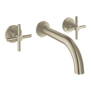 Atrio 2-Handle M-Size Wall Mount Bathroom Faucet in Brushed Nickel
