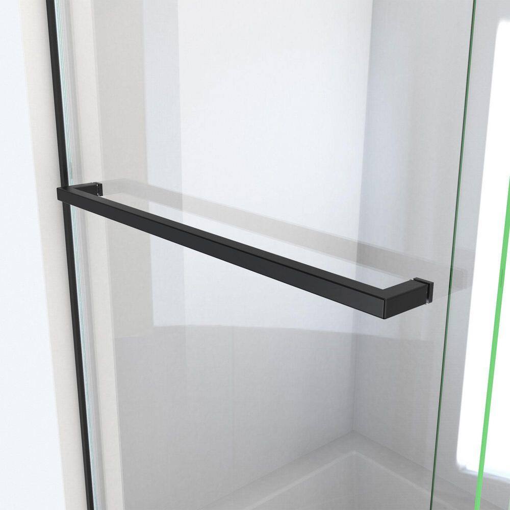 Essence 60" Frameless Black Tub Door with ClearMax Technology