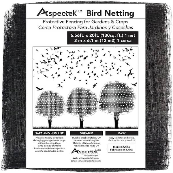 Aspectek 7 ft. x 20 ft. Protective Polypropylene Mesh Covering Bird Netting