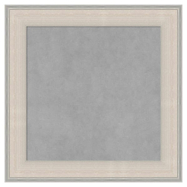 Amanti Art Cottage White Silver 20 in. x 20 in. Framed Magnetic Board