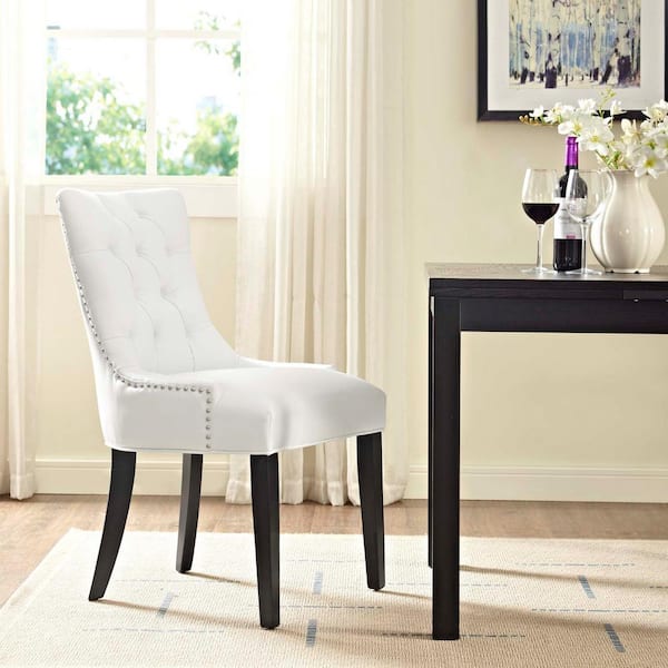 White vinyl 2025 dining room chairs