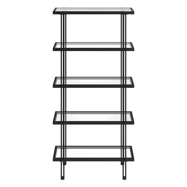 Inez 68 in. Blackened Bronze Bookcase