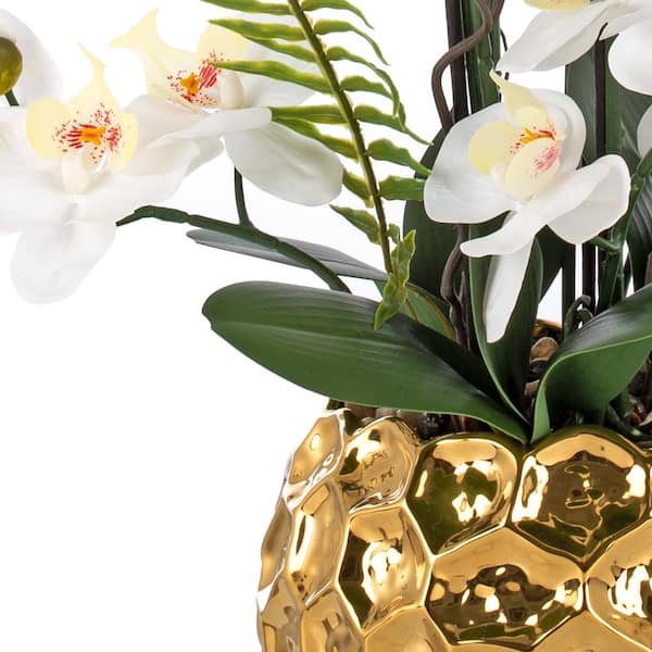 Vanity Art 29.13 in. H Artificial Orchid Floral Arrangement in Ceramics Vase