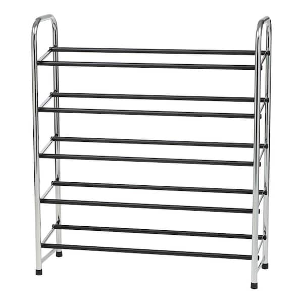 IRIS 337 H 15-Pair 5-Tier Silver Metal Shoe Rack