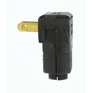 15 Amp 125-Volt Non-Polarized Angle Plug, Black