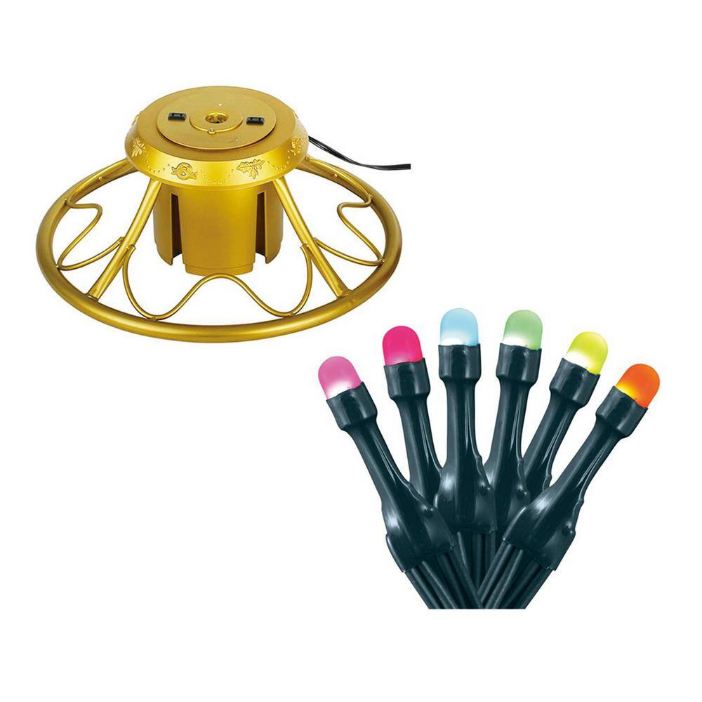 Reviews for Home Heritage Gold Metal Rotating Christmas Tree Stand w