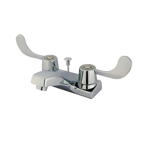 Kingston Brass Americana 4 in. Centerset 2-Handle Bathroom Faucet with Plastic Pop-Up in Polished Chrome