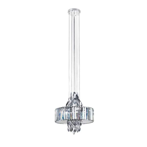 Bel Air Lighting 4-Light Polished Chrome Pendant with Crystals