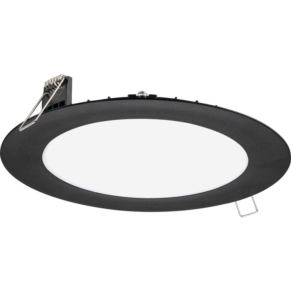 Wafer 6-Inch Matte Black LED Downlight with Switchable White Technology