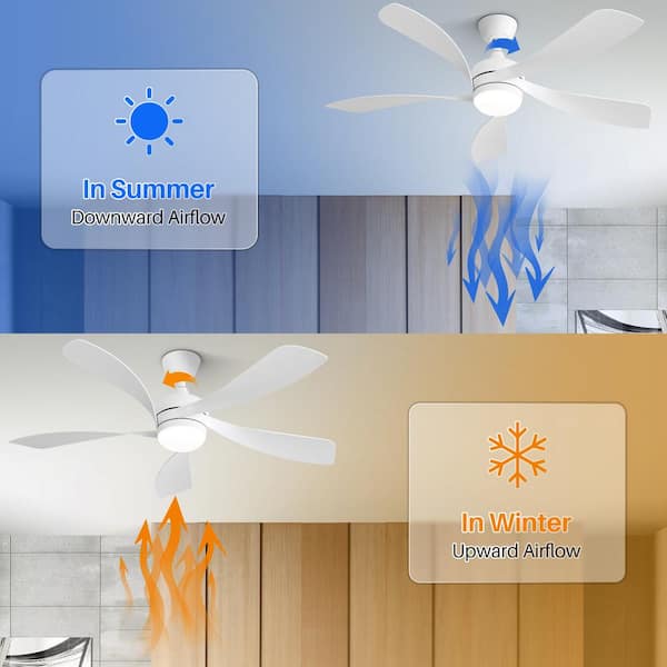 Lucie 52 in. indoor White Ceiling Fan with Remote Control and Dimmable LED Light