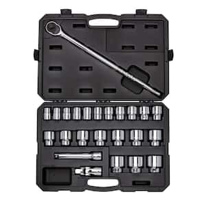 3/4 in. Drive 6-Point Socket and Ratchet Set 3/4 in. to 2 in. (25-Piece)