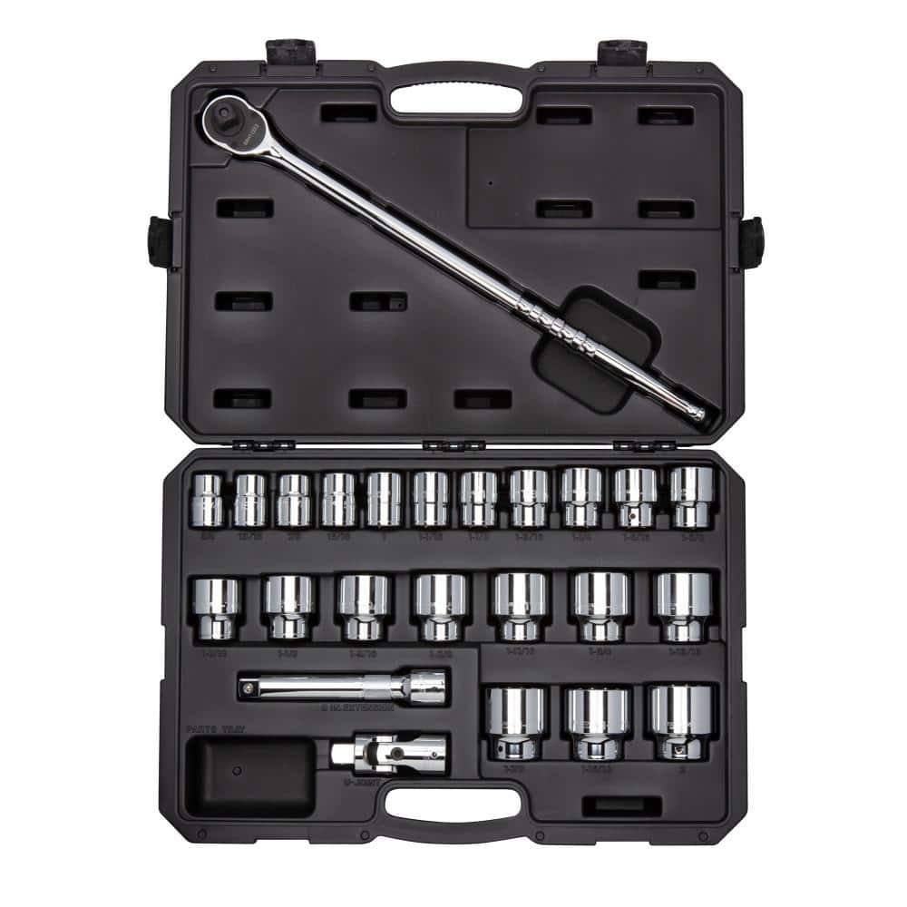 3/4 in. Drive 12-Point Socket and Ratchet Set 3/4 in. to 2 in. (25-Piece)