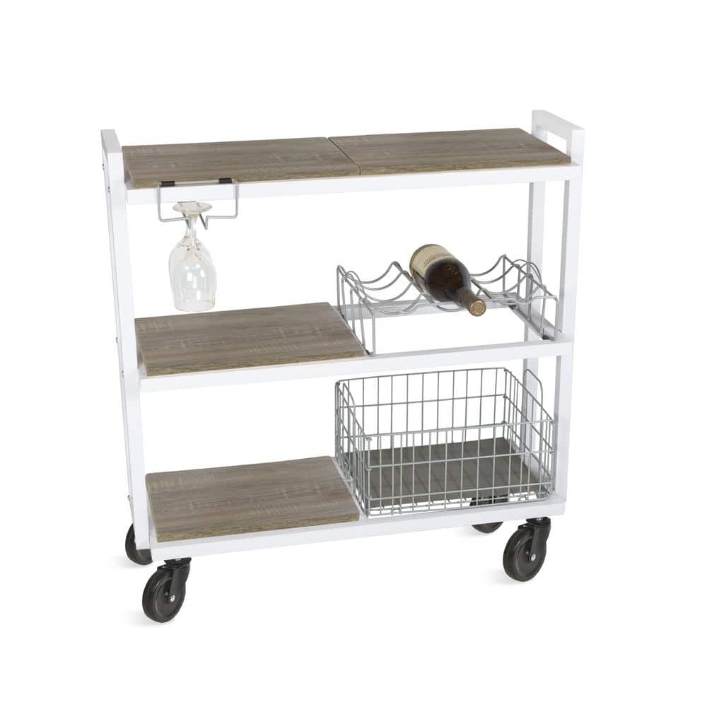 Light Gray Wine Bottle and Wine Glass Rack