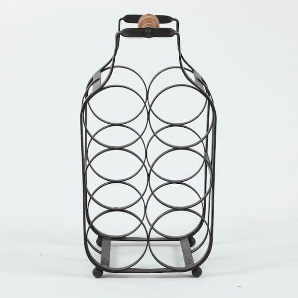 LuxenHome 6-Bottle Natural Tabletop Wine Rack