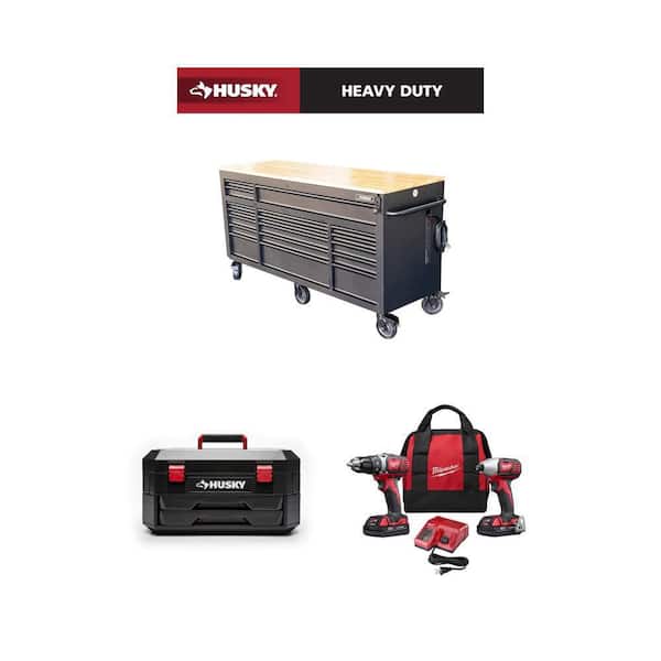 72 in. x 24 in. Workbench, 290-Piece Mechanics Tool Set and M18 18V 2-Tool Cordless Drill/Impact Driver Kit