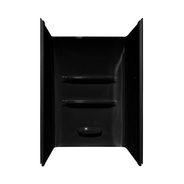 Lyons Industries Elite 34 in. x 48 in. x 69 in. 3-Piece Direct-to-Stud Shower Wall Kit in Black