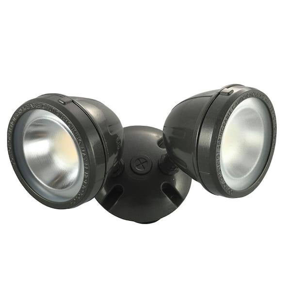 Commercial Electric 28-Watt 1100 Lumens CE Hardwired Bronze LED Landscape Flood Light Dual Spot Light