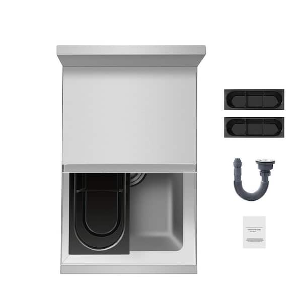 Commercial Ice Bin 28 L Underbar Ice Chest 12 in. x 19 in. x 37 in. Stainless Steel Sliding Lid Holders Freestanding