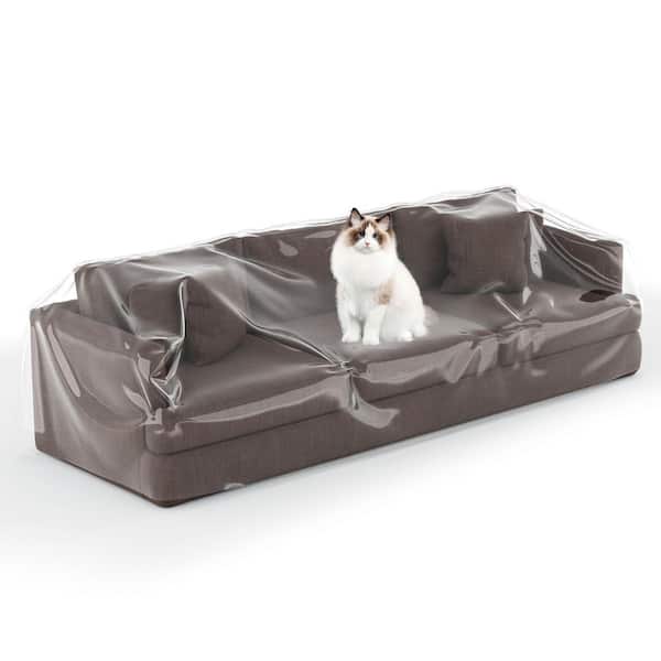 Clear Thick Heavy Duty Water Resistant Sofa Cover, Waterproof Plastic Shield Covers for Couch