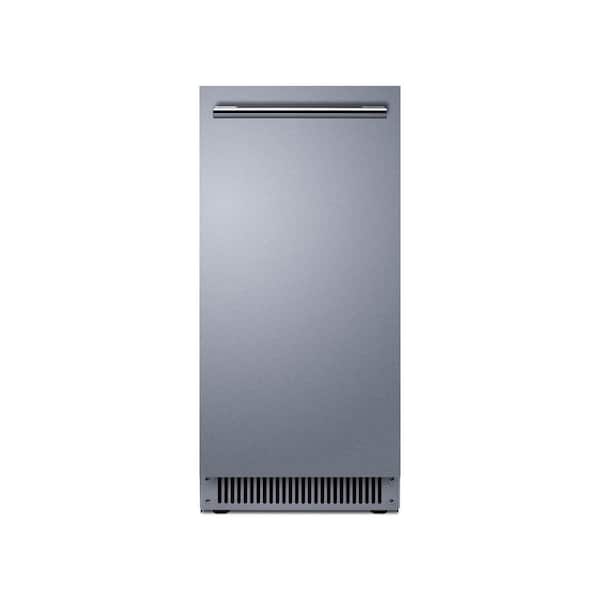 15 in. 68 lb. Built-In Drain Icemaker in Stainless Steel, ADA Compliant