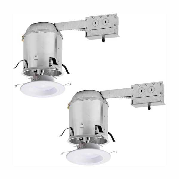 HALO RL 6 in. (2-Pack) Remodel Ceiling Housing and (2-Pack) Dimmable White Integrated LED Recessed Light Retrofit Kit
