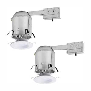 RL 6 in. (2-Pack) Remodel Ceiling Housing and (2-Pack) Dimmable White Integrated LED Recessed Light Retrofit Kit