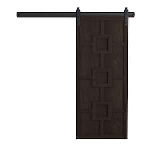 30 in. x 84 in. The Mod Squad Midnight Wood Sliding Barn Door with Hardware Kit in Stainless Steel